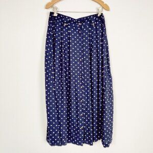 Carroll Reed Womens Vintage Button Down Maxi Skirt Size 14 Polka Dot